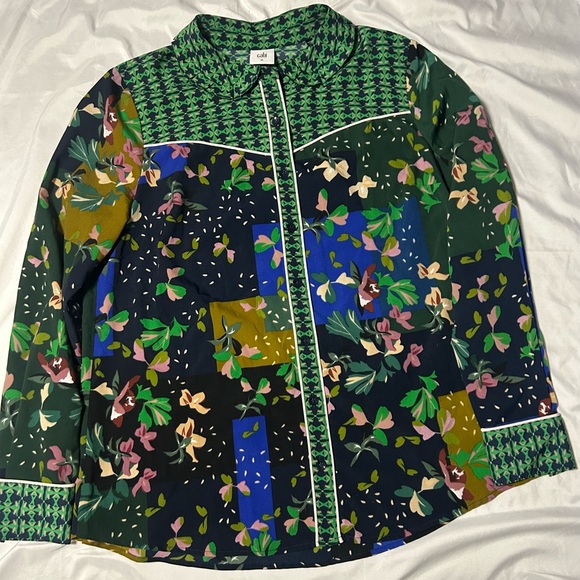 CAbi Tops - CAbi Medium Bronco Blouse Western Cowboy Patchwork Button-Down Shirt Rodeo #5520